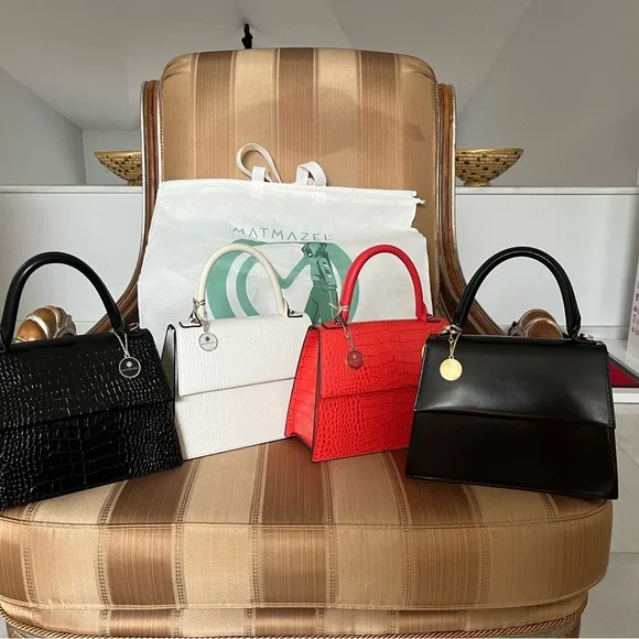 NWT Authentic Matmazel Designed black leather hand bag . - Picture 3 of 8